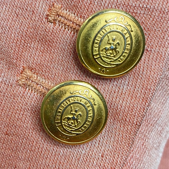 CLASSIC LUXURY VINTAGE WINDSOR BLAZER FLAX SILK CORAL SIZE EURO 40 - Picture 15 of 17